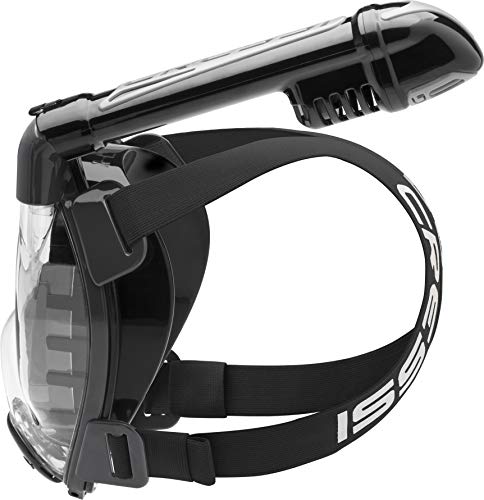 Cressi Duke Dry Full Face Mask Mascara de Buceo Snorkel Seca Cara Completa, Unisex Adulto, Negro, S/M