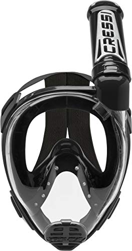 Cressi Duke Dry Full Face Mask Mascara de Buceo Snorkel Seca Cara Completa, Unisex Adulto, Negro, S/M