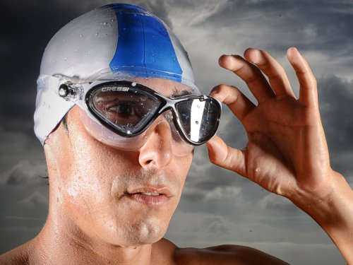 Cressi Planet Swim Goggles - Premium Anti Niebla Gafas de Natación Máscara 100% Anti UV, Transparente/Azul/Blanco