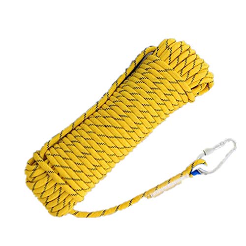 Cuerda de Escalada Estática para Exteriores,Cuerda de Rappel,Cuerda de Trabajo Aéreo,Cuerda de Seguro,Cuerda de Seguridad de Escape de Incendios,100m,Diámetro 14mm 16mm,Amarillo