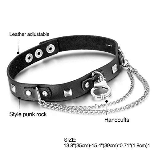 Cupimatch Choker Gargantilla Punk Collar Mujer Calavera Colgante Pluma Gótico Cuero Joyería de Moda Ajustable Regalo San Valentin para Mujer (Esposas)