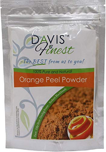 Davis Finest Orange Peel Powder, Natural Face Lightening Brightening Pore Cleansing Oily Acne Prone Skin Treatment Mask, Even Skin Tone 100g