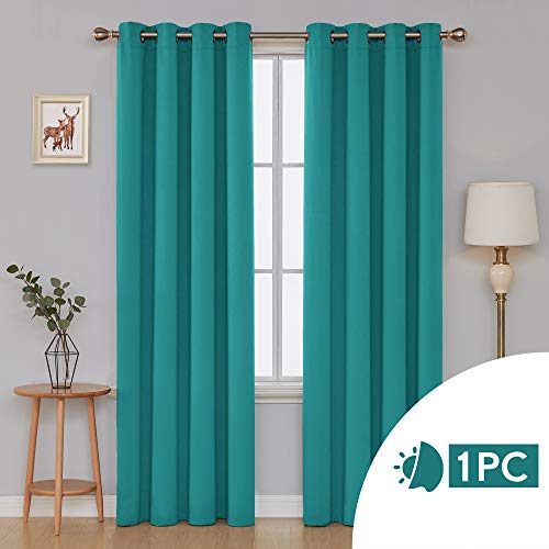 Deconovo Cortinas Opacas Térmicas Aislantes Frío y Calor para Salón Dormitorio Moderno 1 Pieza con Ojales 140 x 280 cm Turquesa