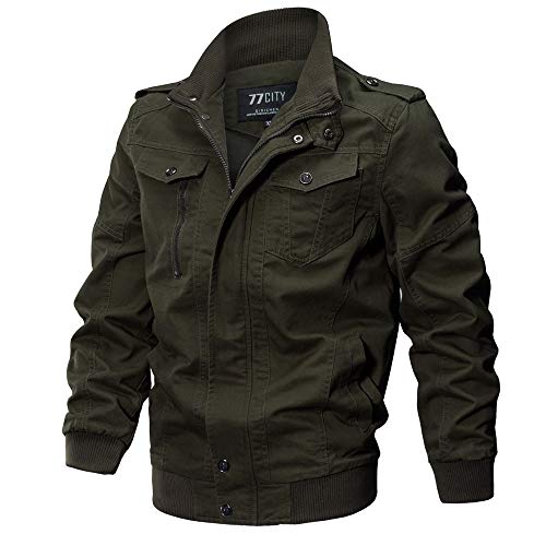 DEELIN Ropa De Hombre De Gran TamañO Moda Invierno Guapo Abrigo Militar TáCtico Chaqueta Transpirable Luz Cazadora Chaqueta Abrigo (3XL, Verde del Ejército)