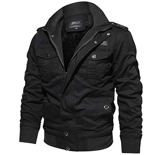 DEELIN Ropa De Hombre De Gran TamañO Moda Invierno Guapo Abrigo Militar TáCtico Chaqueta Transpirable Luz Cazadora Chaqueta Abrigo (XL, Negro1)