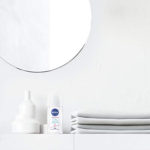 Desodorante Nivea Fresh Flower Roll On (50 ml), sin aluminio (ACH) con aroma fresco de flores y protección antibacteriana, desodorante 48 h