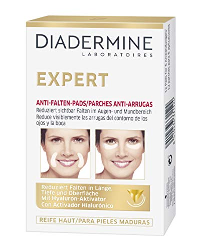 Diadermine - Parches Anti Arrugas de Diadermine - Con activador Hialurónico - 1 paquete de 12 parches