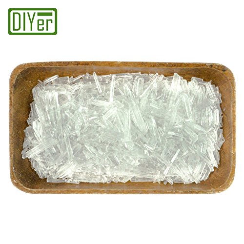 DIYer - Cristales de mentol, Cristales hielo grandes, Mentol, Menta 100% puros - Calidad farmacéutica para infusiones de sauna - contenido 100g