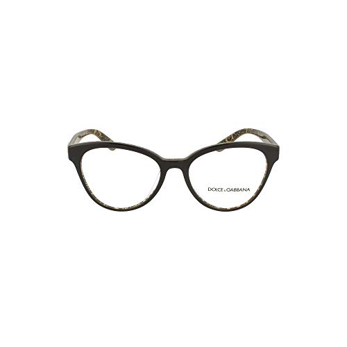 Dolce & Gabbana Gafas de Vista PRINTED DG 3320 BLACK GOLD DAMASCO 53/17/140 mujer