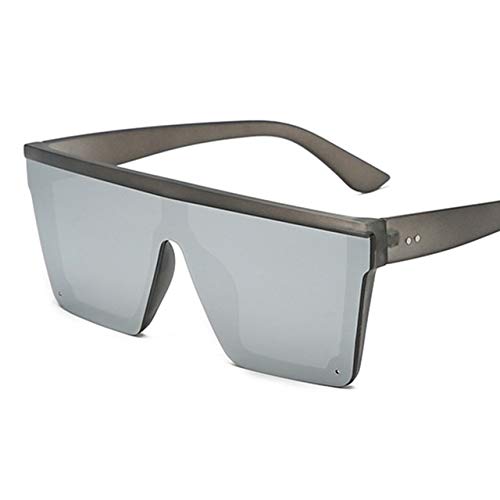 DongOJO Gafas de sol Hombres Black Square Shades Gradient Gafas de sol para hombres Cool 6 Grey Silver