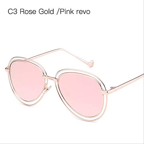 DongOJO Gafas de sol para niños Gafas redondas para sol para bebés, niños Sombras 5 C3 Rosa Oro   Rosa r