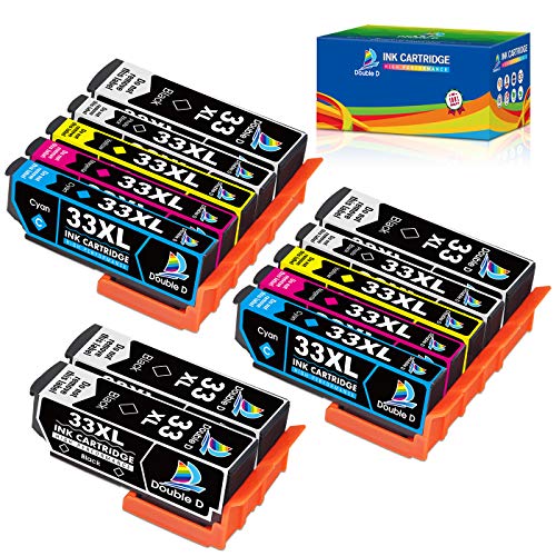 DOUBLE D 33XL para Epson 33 33XL 33 XL Cartuchos de Tinta Compatible con Epson Expression Premium XP-530 XP-540 XP-630 XP-635 XP-645 XP-640 XP-830 XP-900 XP-7100 (12 Pack)