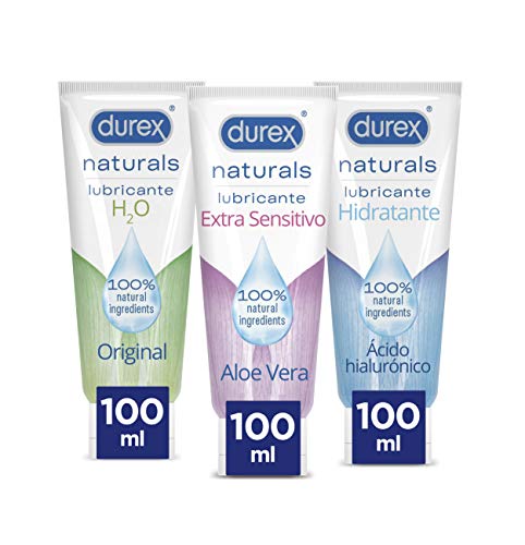 Durex Naturals Lubricante Intimo Extra Sensitivo 100 ml + Naturals Hidratante 100 ml + Naturals H2O 100 ml