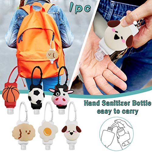 Eariy Botellas de Viaje Portátiles para niños,30ml Contenedor Desinfectante de Manos a Prueba de Fugas Rellenable Botellas Vacía para Jabón Líquido Champús Lociones,de Silicona,Recargables