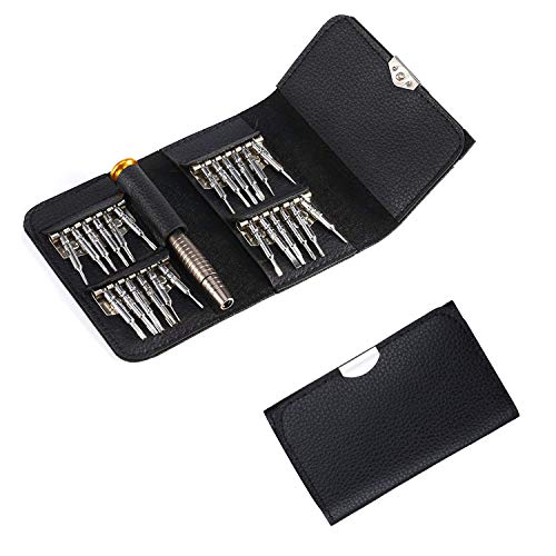 EasyULT Mini Destornilladores de Precisión Set, Destornilladores Set 25 en 1 Multiuso Kit de Herramientas de Reparación para Smartphone, PC, portátil, Laptop, Reloj, Gafas, Destornillador Gafas