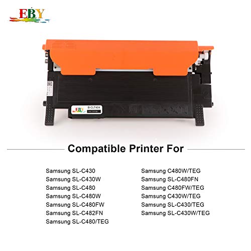 EBY Compatible Samsung CLT-404S 404S CLT-P404C Cartuchos de tóner para Samsung Xpress C480W C480FW C430W C480 C430 C480FN SL-C480 SL-C480FW SL-C480W SL-C480FN SL-C430 SL-C430W