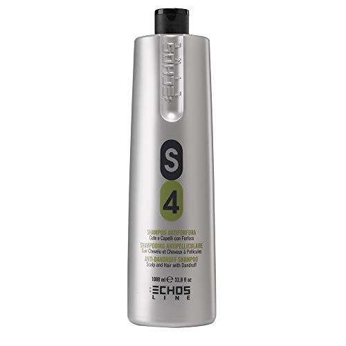 Echosline S4 Champú ANTICASPA 1000 mL 1L - Reequilibrante del cuero cabelludo y cabellos casposos | Con extractos de Romero, Salvia y Tomillo con función purificadora y antimicrobiana