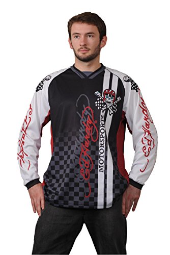 Ed Hardy Motorsports Camiseta de Manga Larga, Multicolor, M