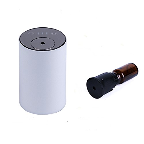 El aceite esencial recargable del USB que nebuliza el difusor, vaporizador del aroma ninguÌ n calor, ninguna agua para la sala de estar, dormitorio, coche (color blanco)