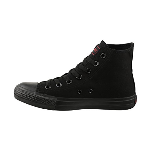 Elara Zapatillas de Deporte Unisex Zapatos Deportivos High Top Chunkyrayan Negro 014-A-Black-Black-40