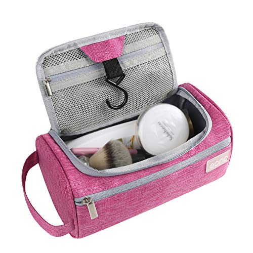 Eono by Amazon - Bolsas de Aseo Neceser Avion Unisexo Neceseres de Viaje Toiletry Bag Neceser Maquillaje con Gancho para Colgar Bolsa de Cosmético Impermeable Organizador de Viaje, Fucsia