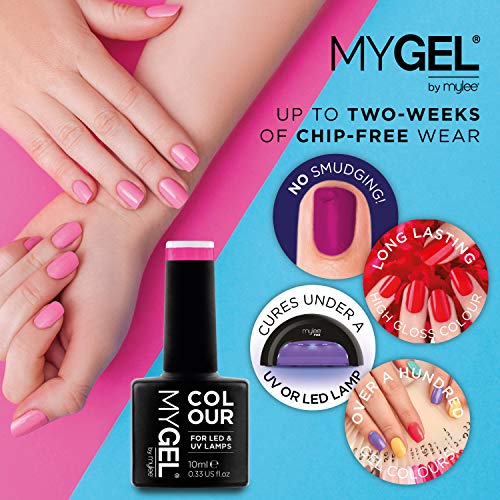 Esmalte de gel para uñas MyGel, de MYLEE (10ml) MG0009 - As Red As It Gets UV/LED Nail Art Manicure Pedicure para uso profesional en el salón y en el hogar - Larga duración y fácil de aplicar