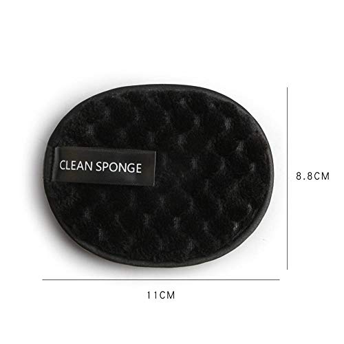 Esponja De Maquillaje Desmaquillante Almohadilla De Paño De Limpieza Felpa Hojaldre Harina De Lavado De Esponja Konjac-Negro