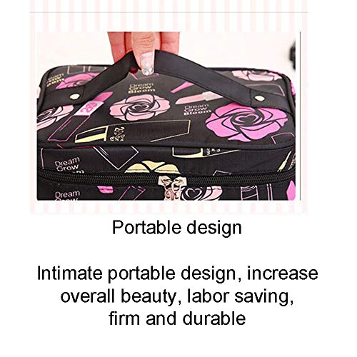 Estuche de Maquillaje Impermeable Portátil Almacenamiento Correa para Viajes de Negocios para Maletas y Equipaje de Mano Gran Capacidad Cosmético Bolsa Multifuncional para Mujer