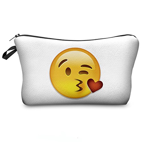 Estuches plumier Multicolor Bolsa de Aseo Estuche Make Up Bag Emoji Kiss [009]