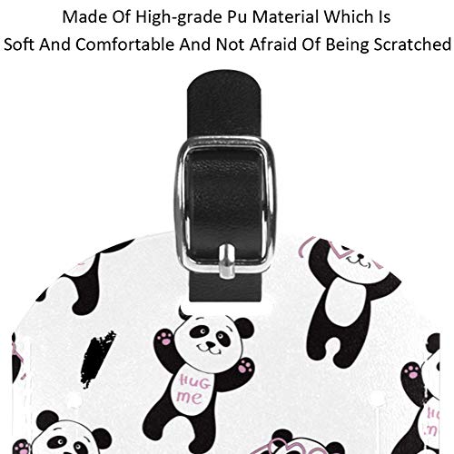 Etiquetas de Equipaje Hug Me Panda de Piel para Maleta de Viaje, 2 Paquetes