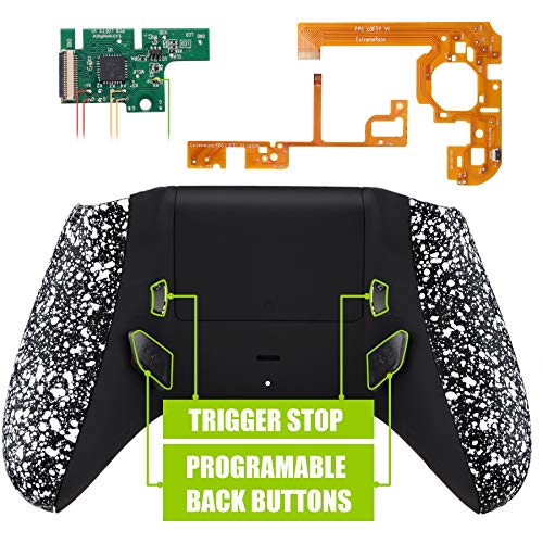 eXtremeRate Lofty Programable Remap&Gatillo de Parada Kit para Mando Xbox One S X(Mod Chip,Carcasa Trasera,Agarre,Botones Traseros,Trigger Lock para Control de Xbox One S X-Modelo 1708)-Splash Blanco