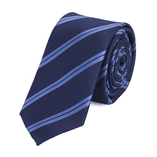 Fabio Farini - Corbata de hombre elegantemente a rayas para la boda, confirmación, bola en 6 u 8 cm para elegir azul marino azul oscuro Clásico (8cm)