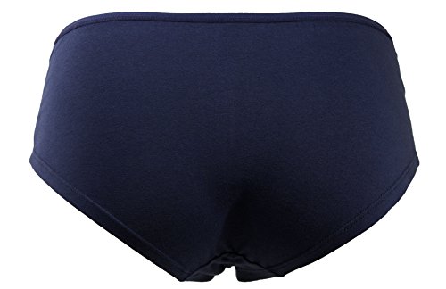 Fabio Farini Mujer Pantys Bikini Calzoncillos 4 y 6 Pack tamaños, 95% algodón Transpirable 6er Pack Sin Encaje Negro Azul Gris L/40