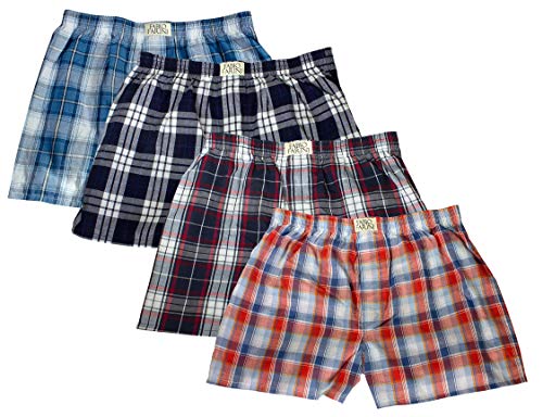 Fabio Farini Paquete de 4 Calzoncillos Boxer Hombre, 100% algodón - Set 13 M