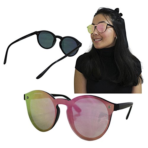 FERETI Gafas De Sol Mujer Rosa Negro Sin Montura Pasta Vintage Moda Fashion Elegante Joven