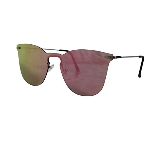 FERETI Gafas De Sol Mujer Rosa Sin Montura Espejo Vintage Moda Fashion Elegante Joven