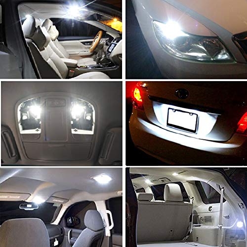 FEZZ Luces Interior Led Coche Canbus Bombillas Posicion Led Blancas Luz T10 W5W Laterales Iluminación, 10 Pack