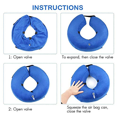 Frifer Collar Hinchable de recuperación de petaca de protección Ajustable Cono de cicatrización Confortable para Perro y Gato, XL (COU: 55cm / 21.6in ou Plus)