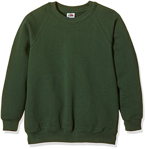 Fruit of the Loom SS024B - Sudadera para Niñas, Green (Bottle Green), 14-15 años (Talla fabricante: 164cm/36)