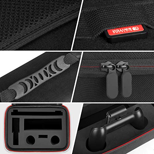 Funda para Nintendo Switch – Younik Estuche Dura de Transporte, Consola Switch, La Base de la Switch, Adaptador de Corriente alterna, Cable HDMI, Control Pro y 10 Cartuchos de Juegos (Negro1)