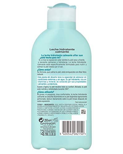 Garnier Delial After Sun, Leche Hidratante Calmante con Aloe Vera Natural - 200 ml