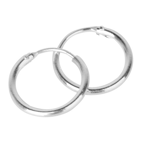 Gazechimp 2 Pares Joyería de Pendientes Anillos 925 Pequeños Aro sin Fin Plata Aretes Nariz Labio