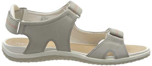 Geox D Sandal Vega A, Sandalia con Pulsera para Mujer, Gris (Grey C1006), 38 EU