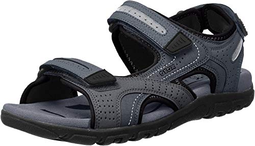 Geox UOMO Sandal Strada D, Sandalia con Pulsera para Hombre, Gris, 43 EU