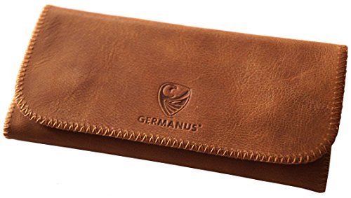 GERMANUS Estuche Bolsa Bolso de tabaco de cuero genuino, Made in EU - Albrunus