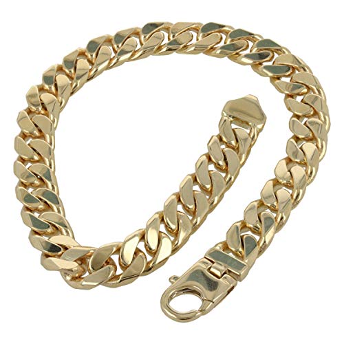 Gioiello Italiano - Brazalete para hombres en oro de 14kt, 24cm, 57 gramos