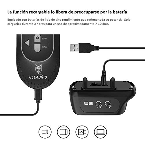 GLEADING Collar de Adiestramiento para Perros Recargable con Rango de 700 Metros con Función de Grabación de Voz/Comando, Pitido de Alerta y Modo de Vibración