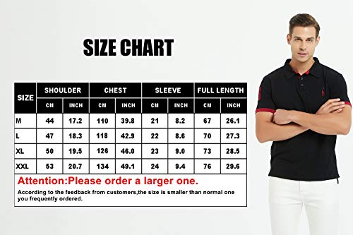 GLESTORE Polo para Hombre de Manga Corta Collar Camisa Golf MT1030 de Tenis Camiseta Azul Negro Gris Rosa M-XXL