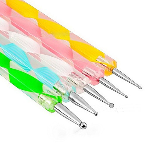 Goliton Nail Art Design Pintura Pening Detailing Pen de Bobeau Nail Art Manicura y pedicura decorar uñas decoración (5PCS)