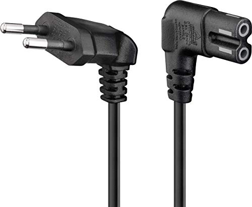 Goobay 73019 - Cable de alimentación con enchufe europeo, 2 m, color negro